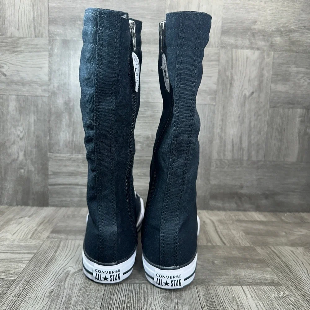 Converse XX-Hi Sneakers Kids 1 Black Canvas Knee High Punk NEW